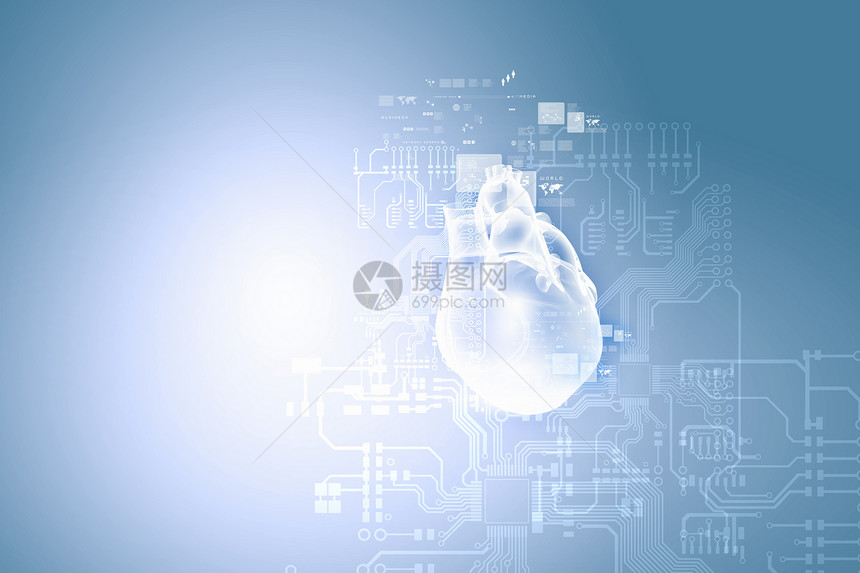 医学背景人类心脏的数字图像背景壁纸图片
