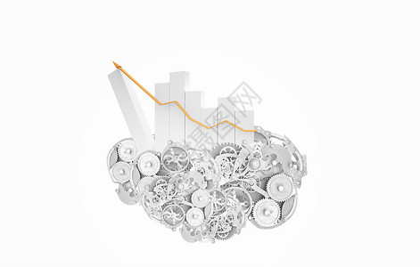 齿轮图表财政进展机制图像,以增长的齿轮效收入工具的象征背景
