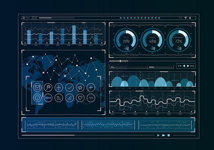 人类用户业务信息图图标的未来主义用户界图片