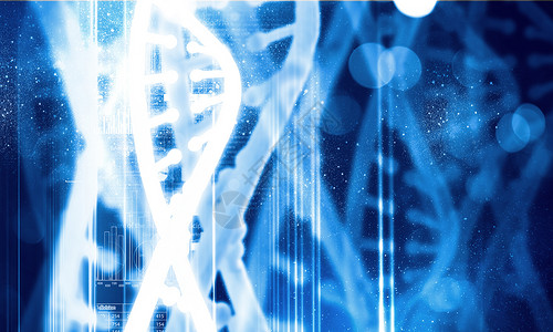 DNA分子数字蓝色图像的DNA分子技术图片