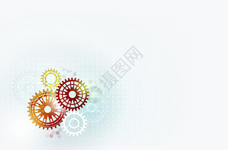 工程报价单模板齿轮背景图像背景图像与彩色齿轮机构白色背景背景