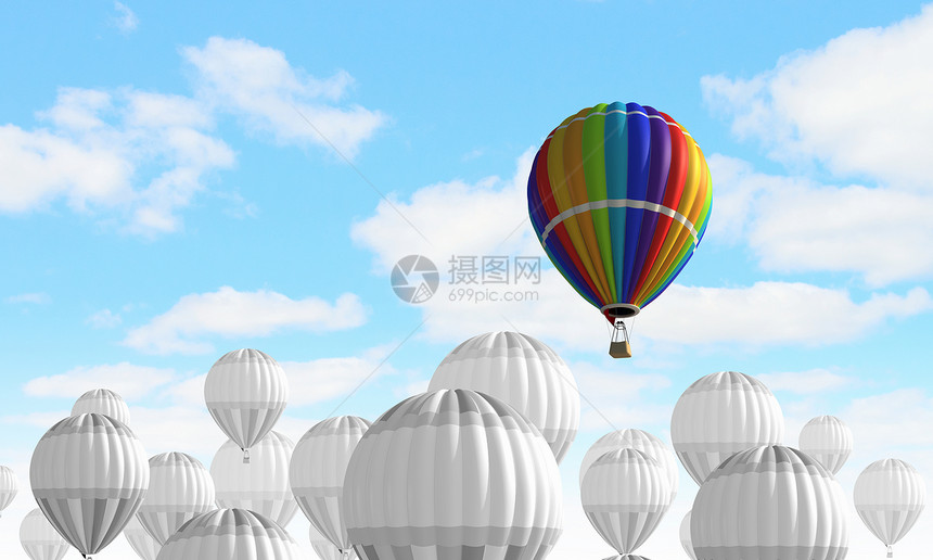 空中堡垒天空中气球天空中高高飞的图像图片