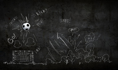 足球战略背景图像与足球草图图片