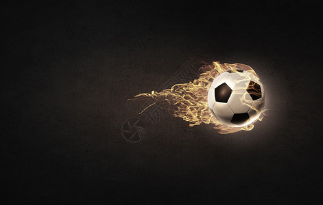 足球带火素材热球足球火焰中的形象背景