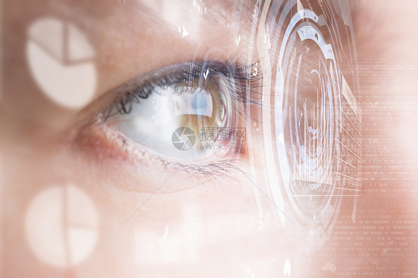 眼睛扫描密切人类数字技术背景的关注图片