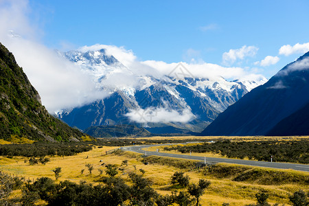 汉拿山新西兰新西兰山脉美丽的自然景观背景
