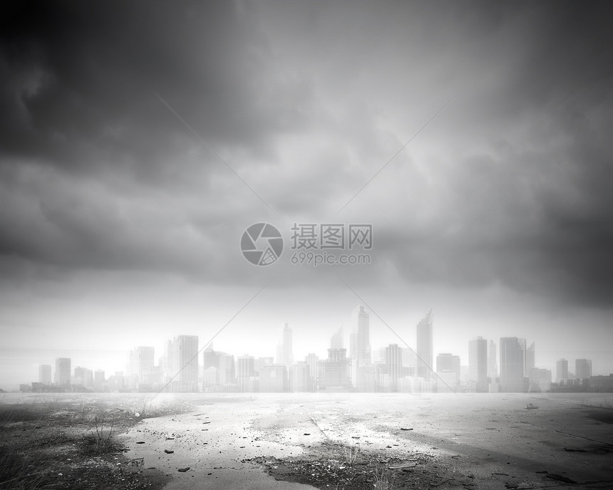 城市场景云中现代城市的背景图像图片