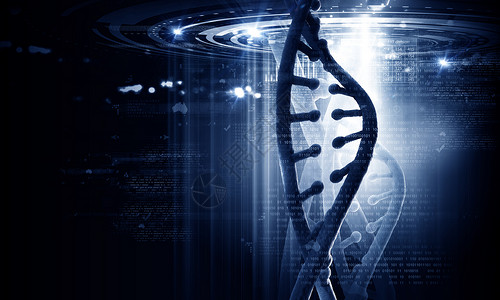 DNA分子数字蓝色DNA分子的生物化学背景图片