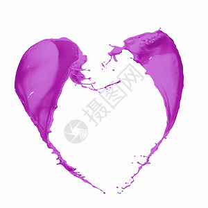 彩色飞溅明亮的紫色油漆溅白色背景上图片
