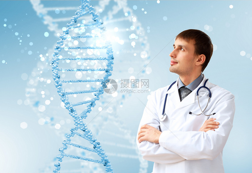彩色背景下DNA链的图像图片
