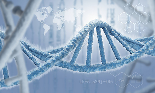 DNA分子蓝色背景下DNA分子的生物化学科学图片