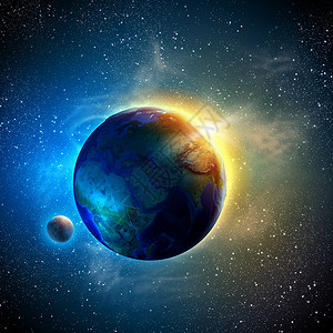 地球行星地球行星太空中的彩色图像背景图片