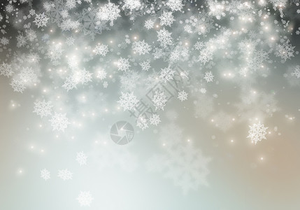 诞卡银色背景上雪花的图像背景图片