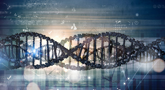 DNA分子数字蓝色图像的DNA分子技术图片