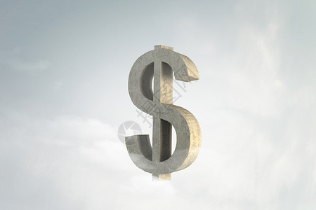美元货币标志财务与美元石头标志云背景图片
