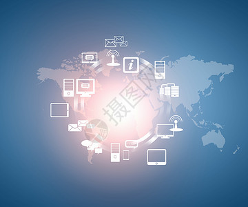 互联网插图互联网技术的全球业务系列背景图片