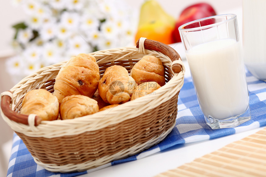 欧式早餐,克罗地亚菜杯牛奶图片