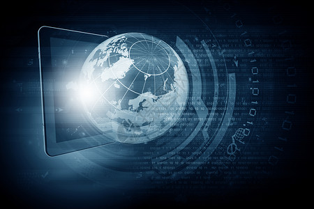 大屏幕平板电脑全球技术与平板电脑媒体图标现代网络业务设计图片