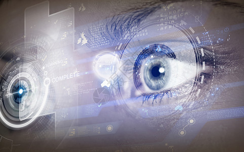 个人身份扫描过程中女眼睛背景图片