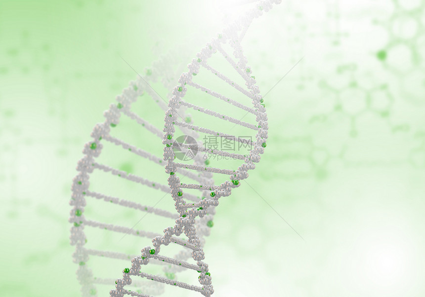 DNA链彩色背景上DNA结构的数字插图图片