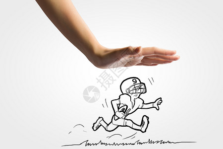外勤棒球运动员近距离的人的手漫画的跑步棒球运动员背景