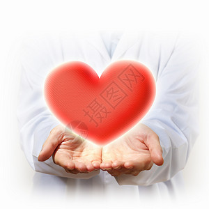 大红心个人手里颗红色的大心脏背景图片
