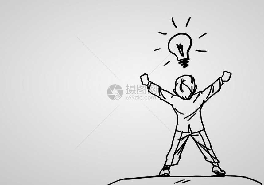 想法和灯泡一样闪亮的成功人士图片