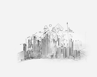 建筑业务现代城市模型草图背景图像图片