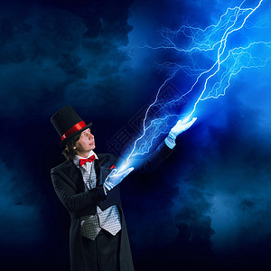 幻影长矛手戴帽子的魔术师穿红蝴蝶结的巫师形象技巧背景