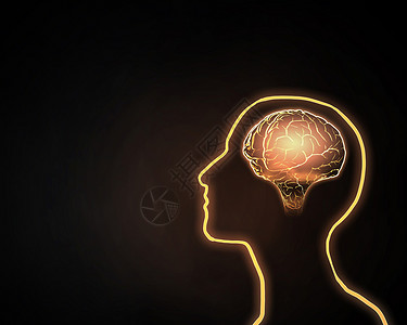 最强大脑灵感伟大的头脑人类的头发光的大脑背景