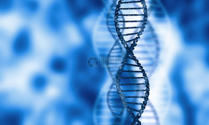 DNA分子数字蓝色图像的DNA分子技术图片