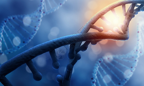 人类的进化DNA分子图像蓝色背景下DNA分子的生物化学科学设计图片
