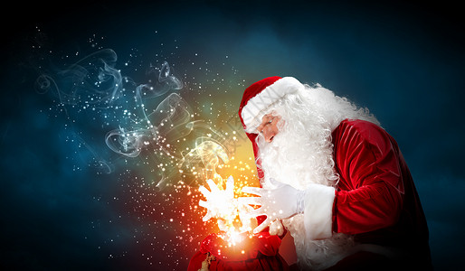 圣诞老人提麻袋打开麻袋的圣诞老人背景