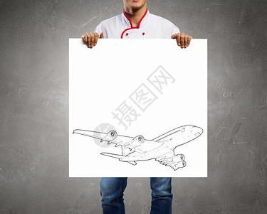 的人无法辨认的人白色与飞机背景图片
