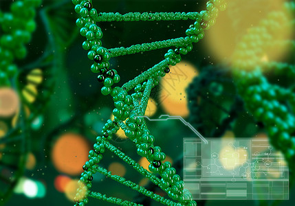 DNA分子数字绿色DNA分子的生物化学图片