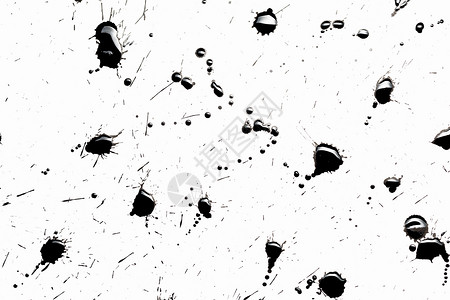 抽象的黑色飞溅白色背景上黑色油漆飞溅的抽象图像图片