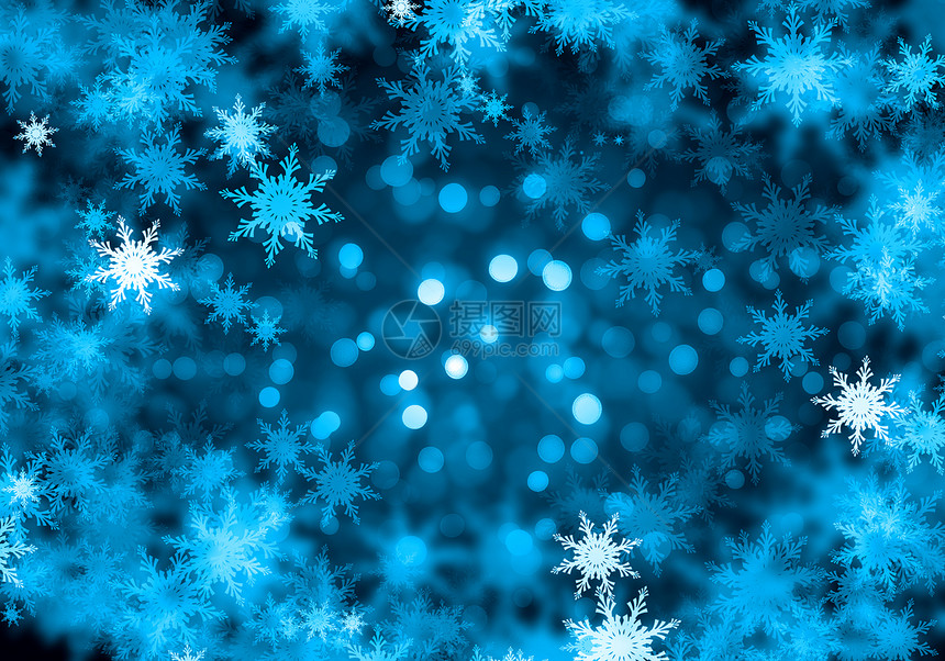 冬天的蓝色圣诞背景图片