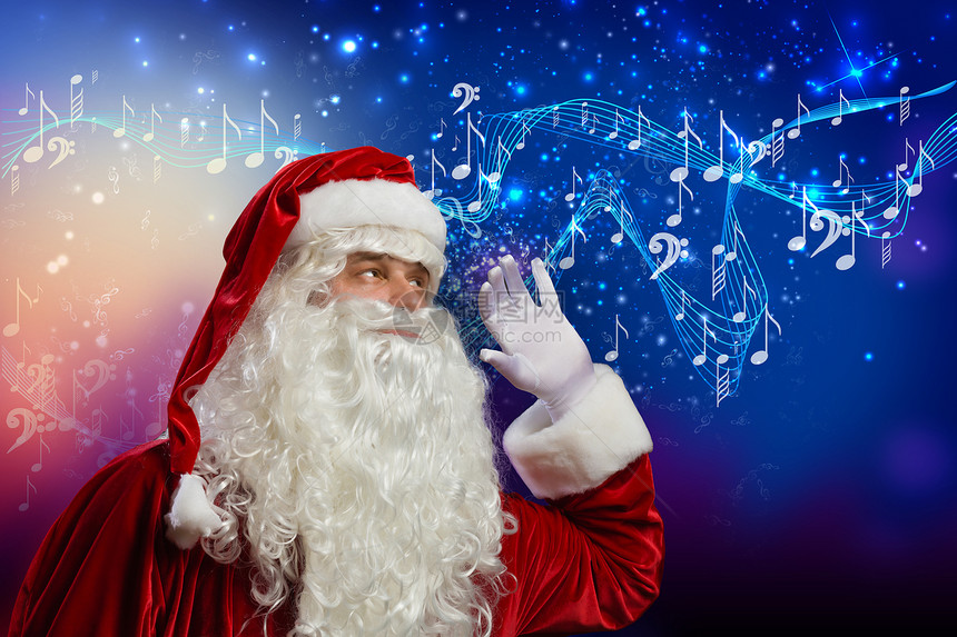 圣诞老人喜欢音乐的声音图片