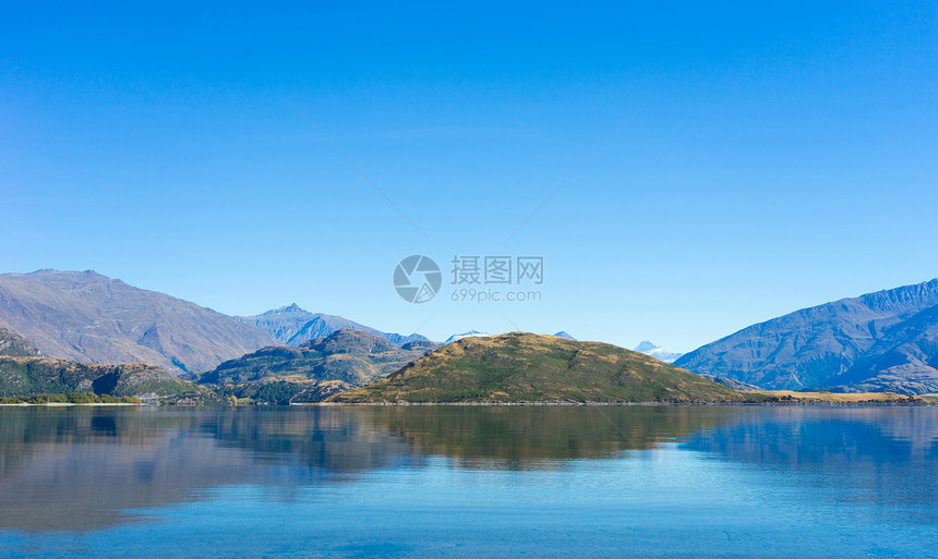 风景如画新西兰阿尔卑斯山湖泊的自然景观图片