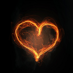 爱情火素材充满激情的爱情之心黑暗的背景上发光的爱的心象征背景