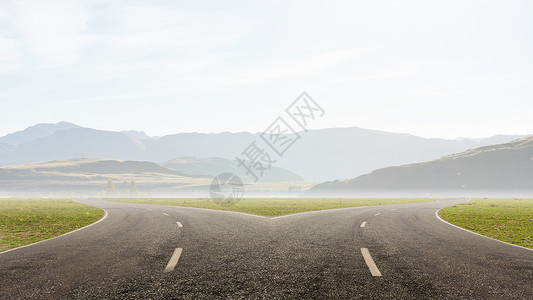 正确的路选择的两种方向背景