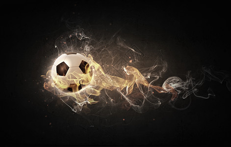 黄色火焰足球热球足球火焰中的形象背景