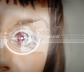 个人身份扫描过程中女眼睛背景图片