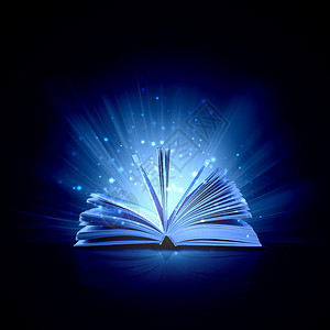 书发光魔法书用魔法灯打开魔法书的图像背景