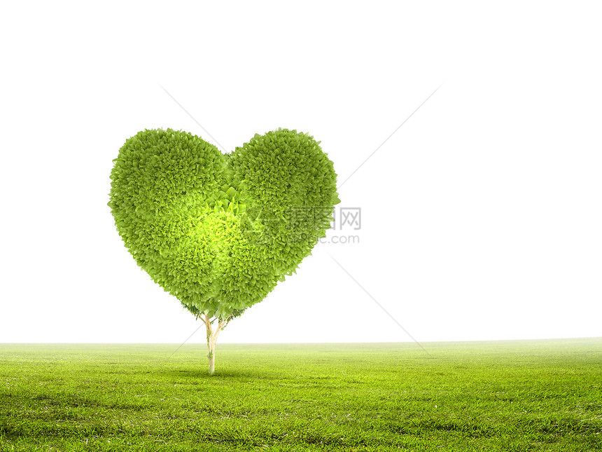 们爱们的星球形状像心脏的绿色植物的形象图片