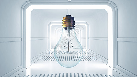 璃灯泡内部现代三维室内与璃灯泡中心图片