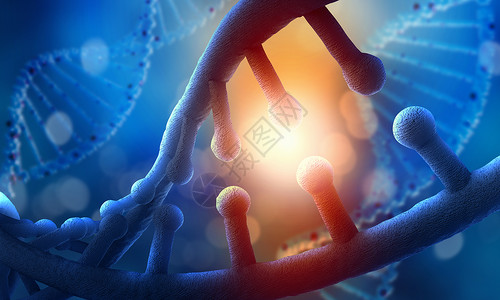新木偶奇遇记DNA分子蓝色背景下DNA分子的生物化学设计图片