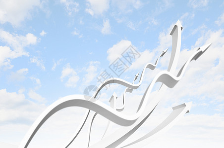 增长形象带白色箭头的抽象图像上升天空高清图片