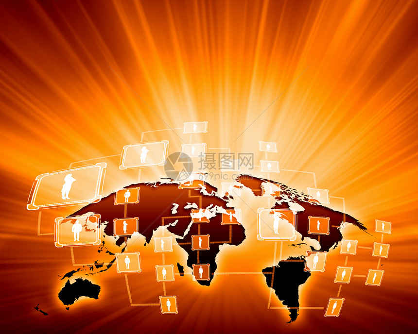 地球仪的橙色图像橙色生动的地球仪形象全球化图片