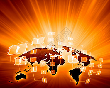 地球仪的橙色图像橙色生动的地球仪形象全球化背景图片